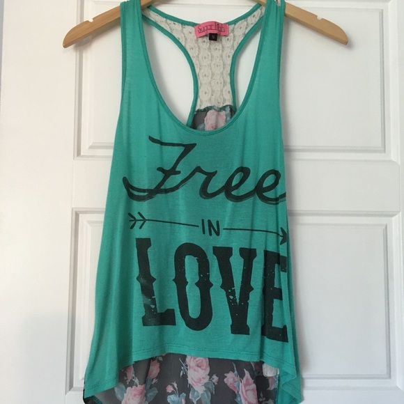 High low floral tank - Picture 2 of 5